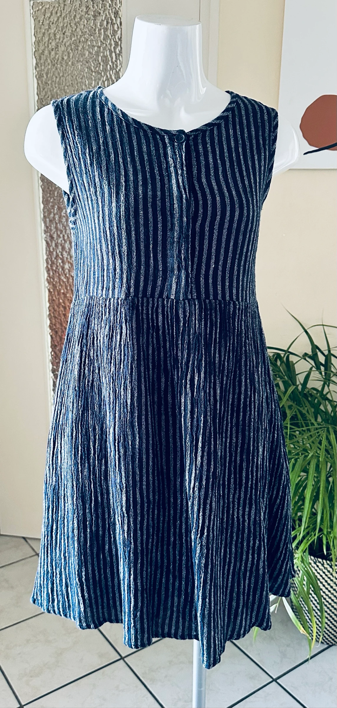 Robe Karl Marc John Bleue Marine & Grise – Neuve T.36 (S) – Doublée